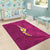 Polynesian Hibiscus and Plumeria with Tapa Pattern Area Rug Pink Color