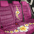 Polynesian Hibiscus and Plumeria with Tapa Pattern Back Car Seat Cover Pink Color