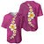 Polynesian Hibiscus and Plumeria with Tapa Pattern Baseball Jersey Pink Color