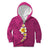 Polynesian Hibiscus and Plumeria with Tapa Pattern Kid Hoodie Pink Color