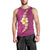 Polynesian Hibiscus and Plumeria with Tapa Pattern Men Tank Top Pink Color