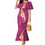 Polynesian Hibiscus and Plumeria with Tapa Pattern Mermaid Dress Pink Color