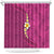 Polynesian Hibiscus and Plumeria with Tapa Pattern Shower Curtain Pink Color