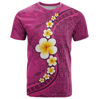Polynesian Hibiscus and Plumeria with Tapa Pattern T Shirt Pink Color LT03 Pink - Polynesian Pride