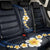 Pacific Hibiscus and Plumeria with Tapa Pattern Back Car Seat Cover Dark Blue Color