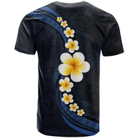 Pacific Hibiscus and Plumeria with Tapa Pattern T Shirt Dark Blue Color LT03 - Polynesian Pride