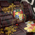 Tonga Ngatu and Hibiscus with Polynesian Tattoo Back Car Seat Cover Gold and Oxblood Color