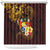 Tonga Ngatu and Hibiscus with Polynesian Tattoo Shower Curtain Gold and Oxblood Color