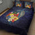 Tonga Vava'u Humpback Whale Blue Water Quilt Bed Set Polynesian Hibiscus Flowers