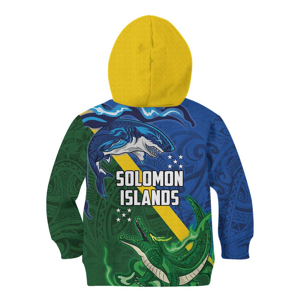 Solomon Islands Polynesian Tribal Shark and Crocodile Kid Hoodie