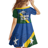 Solomon Islands Polynesian Tribal Shark and Crocodile Kid Short Sleeve Dress LT03 - Polynesian Pride