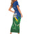 Solomon Islands Polynesian Tribal Shark and Crocodile Short Sleeve Bodycon Dress