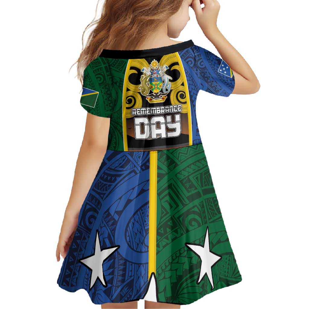 Solomon Islands Remembrance Day Family Matching Long Sleeve Bodycon Dress and Hawaiian Shirt Lest We Forget and Polynesian Tattoo Pattern LT03 - Polynesian Pride