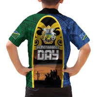 Solomon Islands Remembrance Day Family Matching Puletasi and Hawaiian Shirt Lest We Forget and Polynesian Tattoo Pattern LT03 - Polynesian Pride