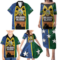 Solomon Islands Remembrance Day Family Matching Puletasi and Hawaiian Shirt Lest We Forget and Polynesian Tattoo Pattern LT03 - Polynesian Pride