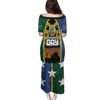 Solomon Islands Remembrance Day Family Matching Puletasi and Hawaiian Shirt Lest We Forget and Polynesian Tattoo Pattern LT03 - Polynesian Pride