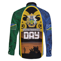 Solomon Islands Remembrance Day Family Matching Short Sleeve Bodycon Dress and Hawaiian Shirt Lest We Forget and Polynesian Tattoo Pattern LT03 - Polynesian Pride