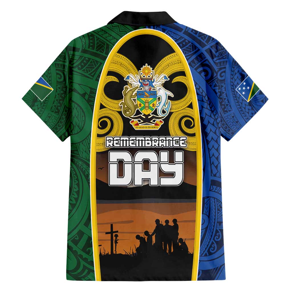 Solomon Islands Remembrance Day Family Matching Tank Maxi Dress and Hawaiian Shirt Lest We Forget and Polynesian Tattoo Pattern LT03 - Polynesian Pride