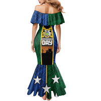 Solomon Islands Remembrance Day Mermaid Dress Lest We Forget and Polynesian Tattoo Pattern LT03 - Polynesian Pride