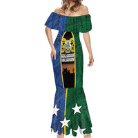Solomon Islands Remembrance Day Mermaid Dress Lest We Forget and Polynesian Tattoo Pattern LT03 - Polynesian Pride