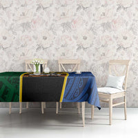 Solomon Islands Remembrance Day Tablecloth Lest We Forget and Polynesian Tattoo Pattern