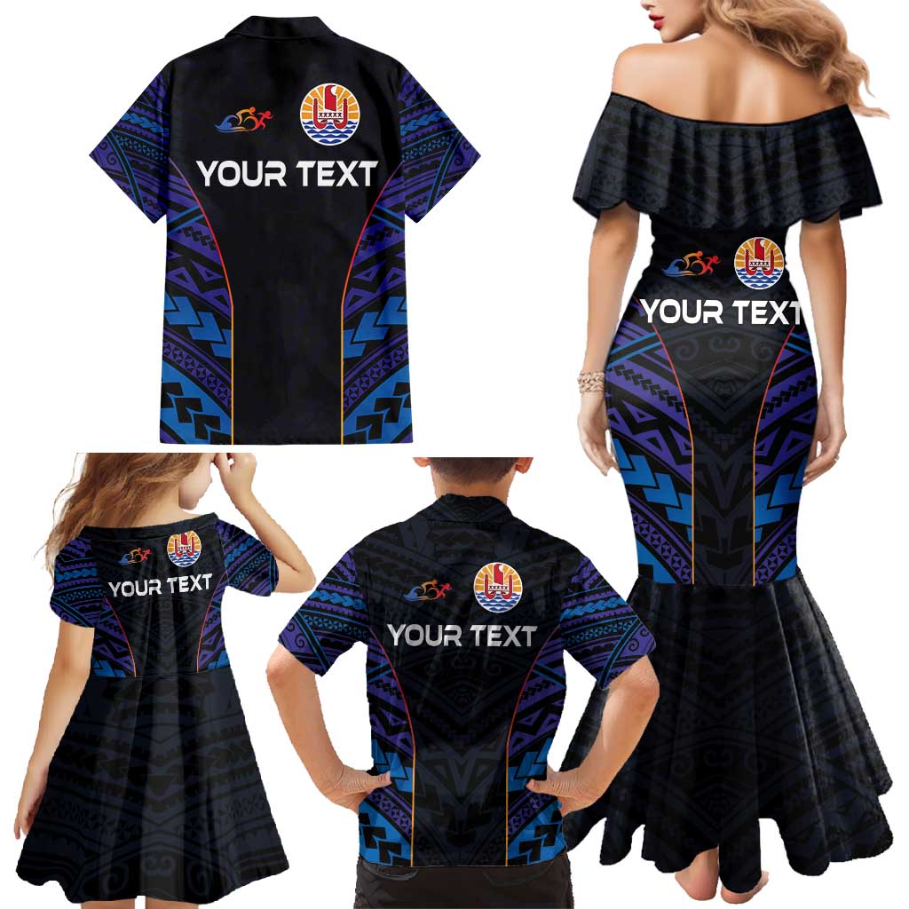 Personalised Tahiti Triathlon Polynesian Pattern Family Matching Mermaid Dress and Hawaiian Shirt LT03 - Polynesian Pride