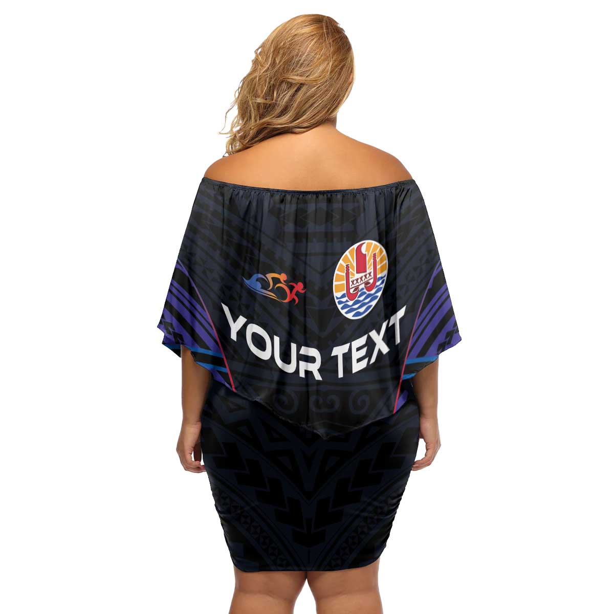 Personalised Tahiti Triathlon Polynesian Pattern Family Matching Off Shoulder Short Dress and Hawaiian Shirt LT03 - Polynesian Pride