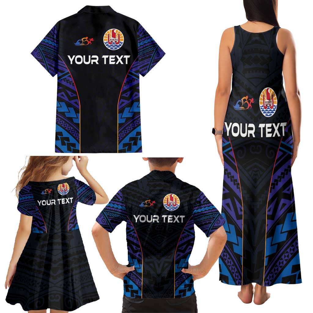 Personalised Tahiti Triathlon Polynesian Pattern Family Matching Tank Maxi Dress and Hawaiian Shirt LT03 - Polynesian Pride