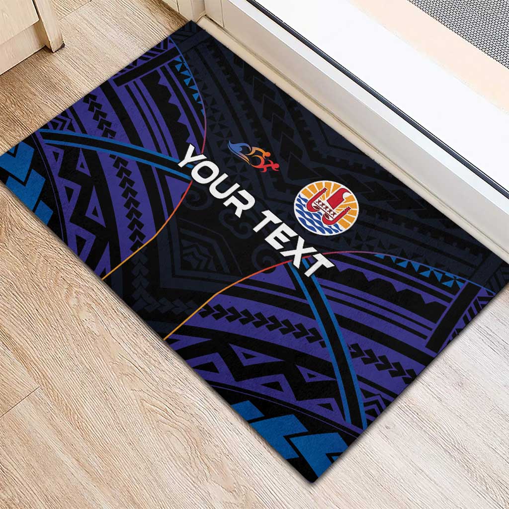 Personalised Tahiti Triathlon Polynesian Pattern Rubber Doormat LT03 - Polynesian Pride