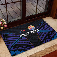 Personalised Tahiti Triathlon Polynesian Pattern Rubber Doormat LT03 - Polynesian Pride