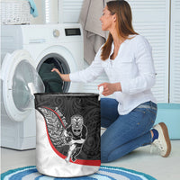 Personalised Aotearoa Lawn Bowls Laundry Basket Maori Warrior and Silver Fern Sporty Style LT03 - Polynesian Pride