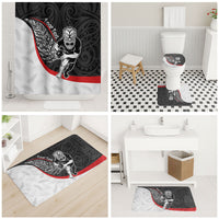 Personalised Aotearoa Lawn Bowls Bathroom Set Maori Warrior and Silver Fern Sporty Style LT03 - Polynesian Pride