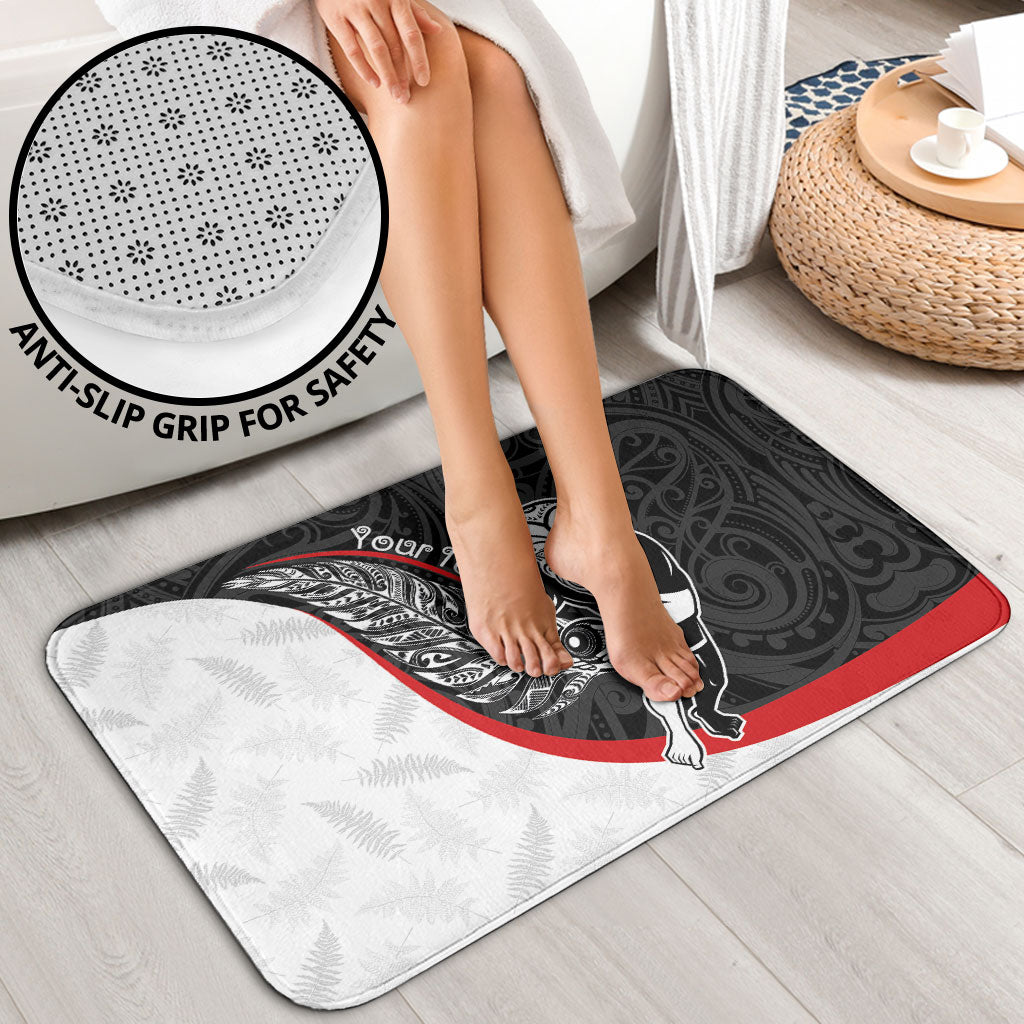 Personalised Aotearoa Lawn Bowls Bathroom Set Maori Warrior and Silver Fern Sporty Style LT03 - Polynesian Pride