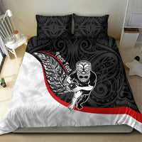 Personalised Aotearoa Lawn Bowls Bedding Set Maori Warrior and Silver Fern Sporty Style LT03 - Polynesian Pride