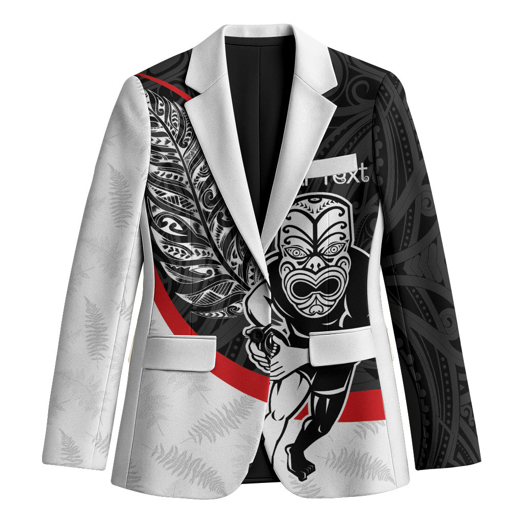 Personalised Aotearoa Lawn Bowls Blazer Maori Warrior and Silver Fern Sporty Style