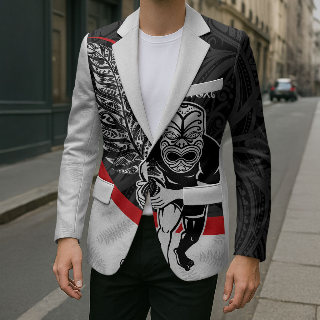 Personalised Aotearoa Lawn Bowls Blazer Maori Warrior and Silver Fern Sporty Style LT03 - Polynesian Pride