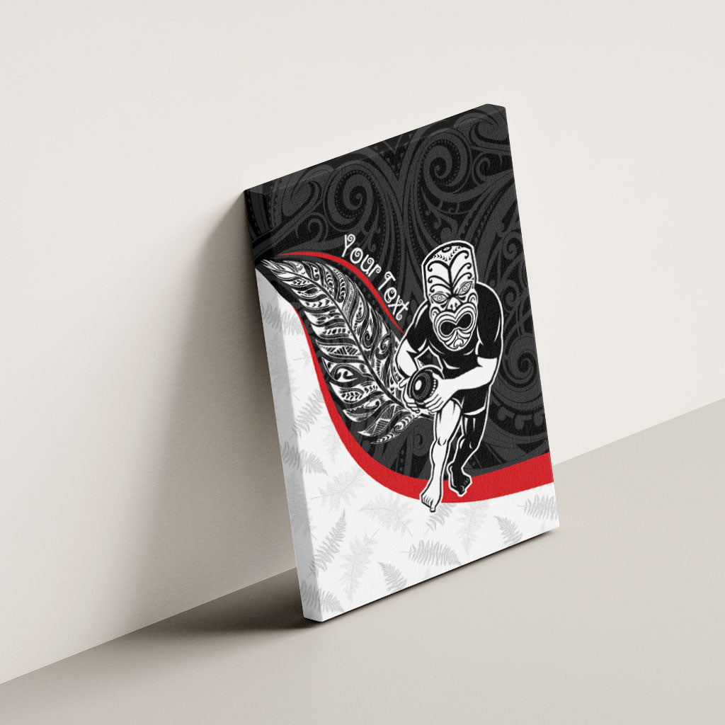 Personalised Aotearoa Lawn Bowls Canvas Wall Art Maori Warrior and Silver Fern Sporty Style LT03 - Polynesian Pride