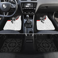 Aotearoa Lawn Bowls Car Mats Maori Warrior and Silver Fern Sporty Style LT03 Set 4pcs Black - Polynesian Pride