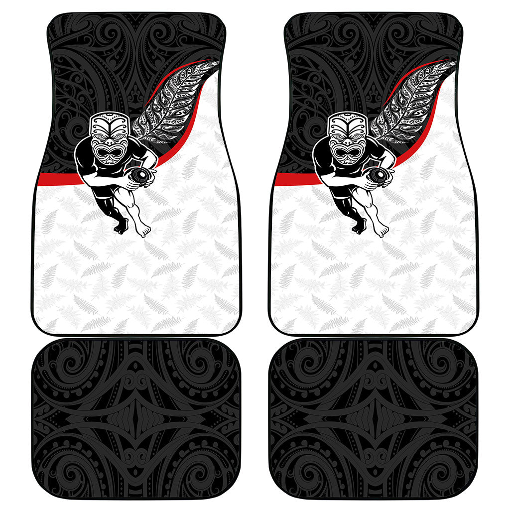 Aotearoa Lawn Bowls Car Mats Maori Warrior and Silver Fern Sporty Style LT03 - Polynesian Pride