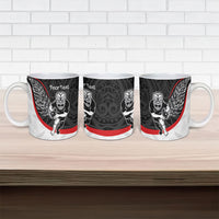 Personalised Aotearoa Lawn Bowls Ceramic Mug Maori Warrior and Silver Fern Sporty Style LT03 - Polynesian Pride
