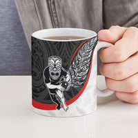 Personalised Aotearoa Lawn Bowls Ceramic Mug Maori Warrior and Silver Fern Sporty Style LT03 - Polynesian Pride