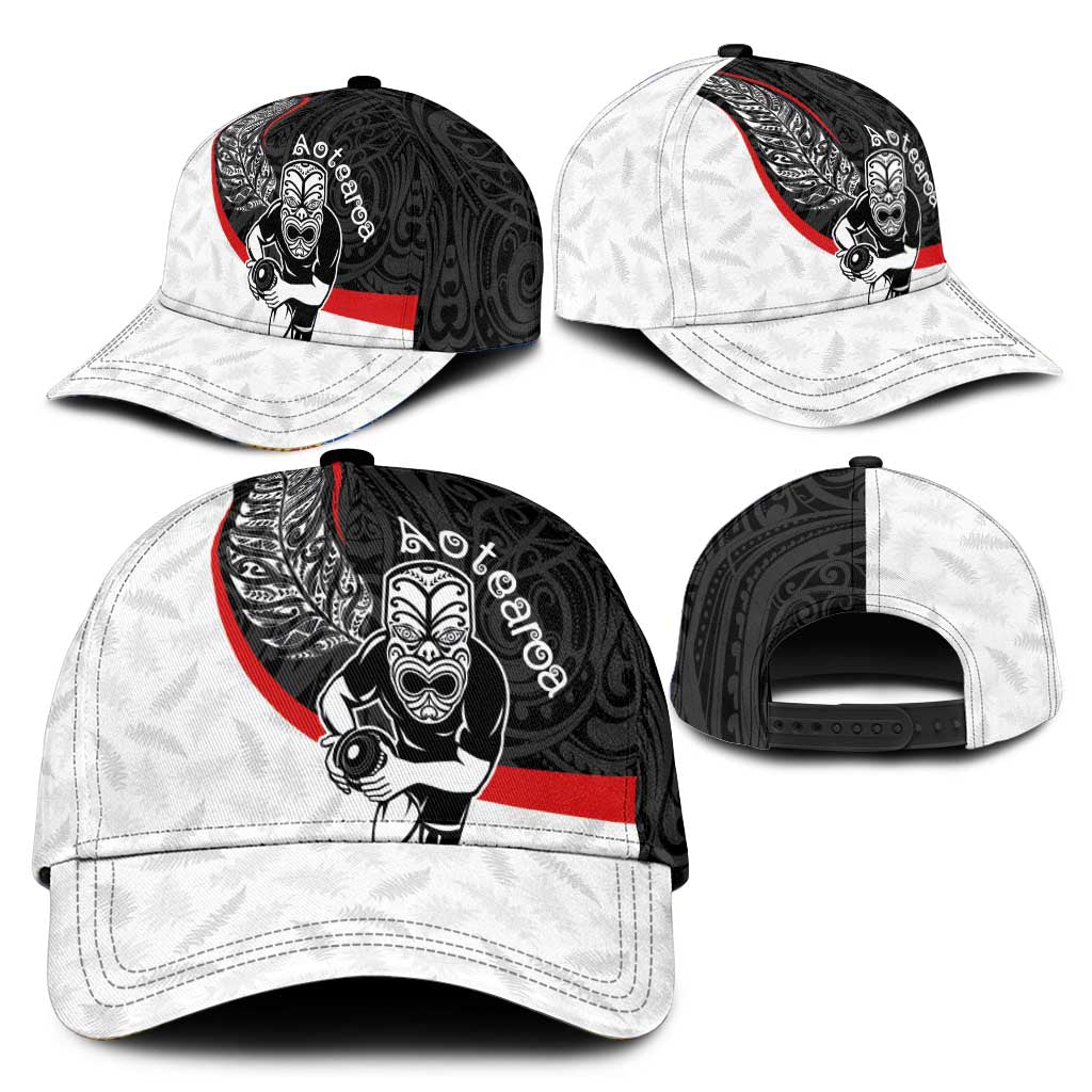 Aotearoa Lawn Bowls Classic Cap Maori Warrior and Silver Fern Sporty Style LT03 - Polynesian Pride