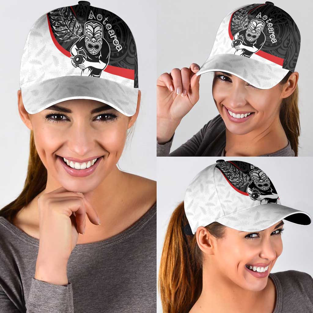 Aotearoa Lawn Bowls Classic Cap Maori Warrior and Silver Fern Sporty Style LT03 - Polynesian Pride