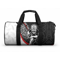 Personalised Aotearoa Lawn Bowls Duffle Bag Maori Warrior and Silver Fern Sporty Style LT03 One size Black - Polynesian Pride