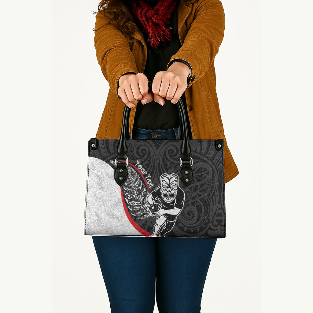 Personalised Aotearoa Lawn Bowls Leather Bag Maori Warrior and Silver Fern Sporty Style LT03 - Polynesian Pride