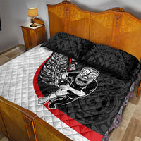 Personalised Aotearoa Lawn Bowls Quilt Bed Set Maori Warrior and Silver Fern Sporty Style LT03 - Polynesian Pride