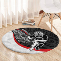 Personalised Aotearoa Lawn Bowls Round Carpet Maori Warrior and Silver Fern Sporty Style LT03 - Polynesian Pride