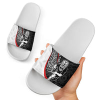 Personalised Aotearoa Lawn Bowls Slide Sandals Maori Warrior and Silver Fern Sporty Style LT03 - Polynesian Pride