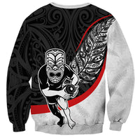 Personalised Aotearoa Lawn Bowls Sweatshirt Maori Warrior and Silver Fern Sporty Style LT03 - Polynesian Pride