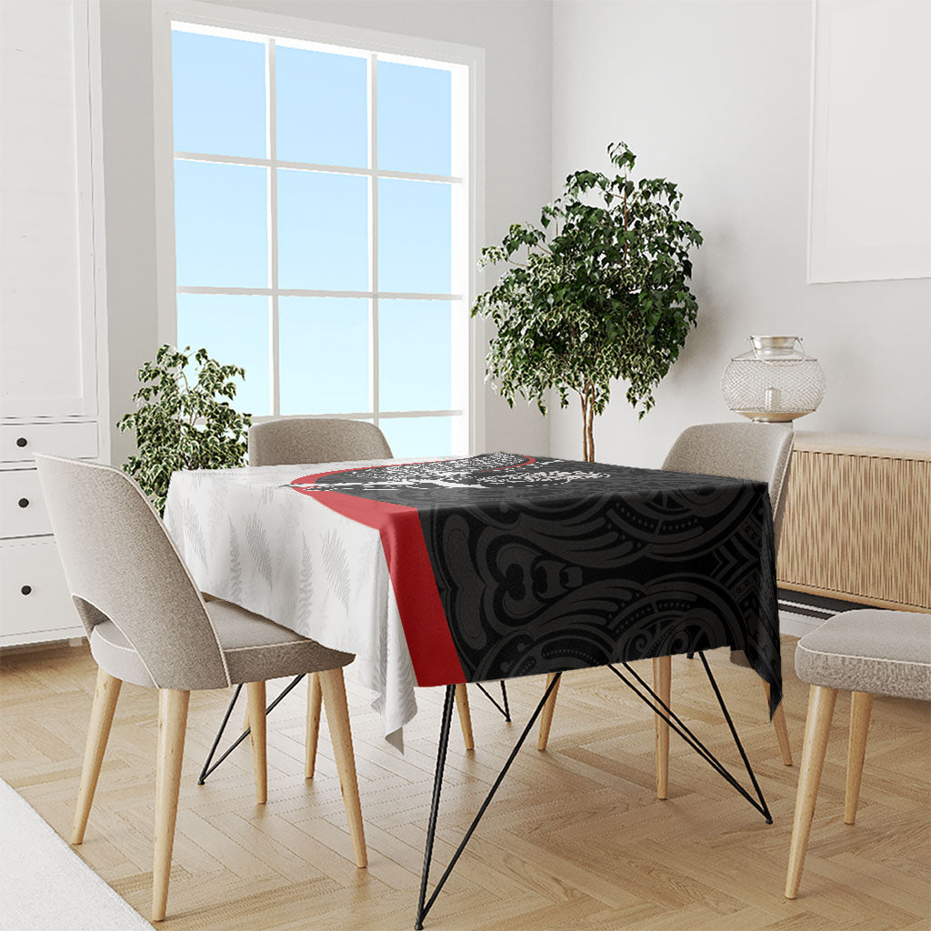 Personalised Aotearoa Lawn Bowls Tablecloth Maori Warrior and Silver Fern Sporty Style LT03 - Polynesian Pride